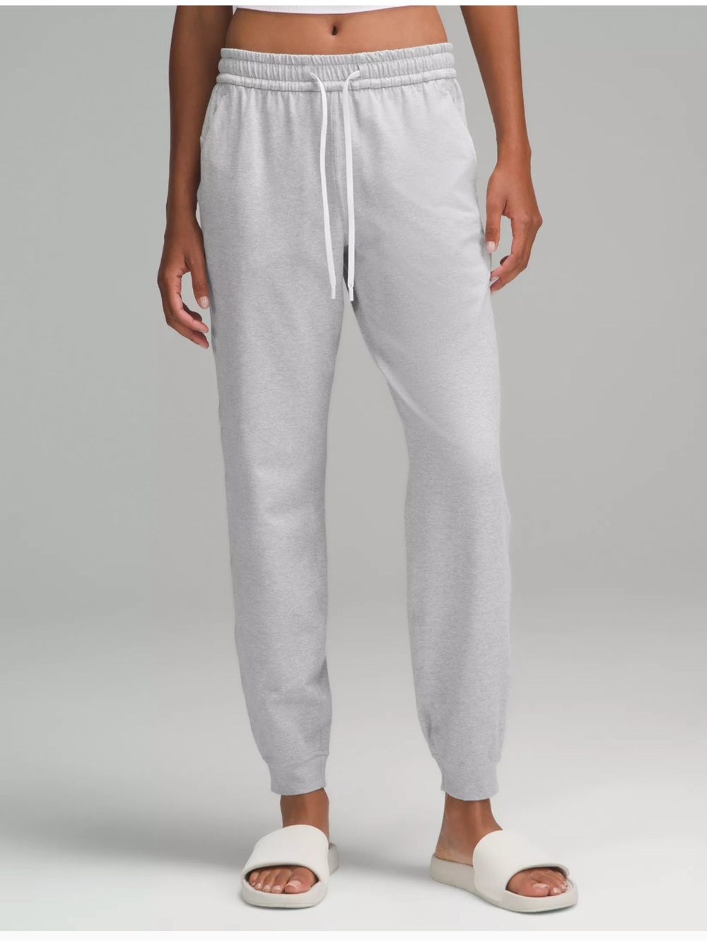 NWT lululemon soft jersey Light Gray Drawstring Joggers